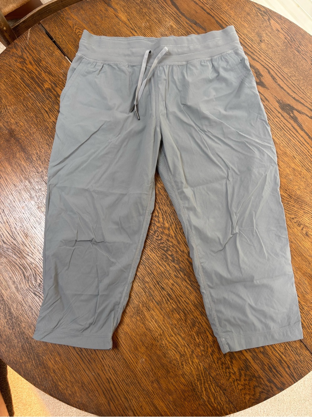 lululemon athletica Light Gray Cropped Drawstring Pants